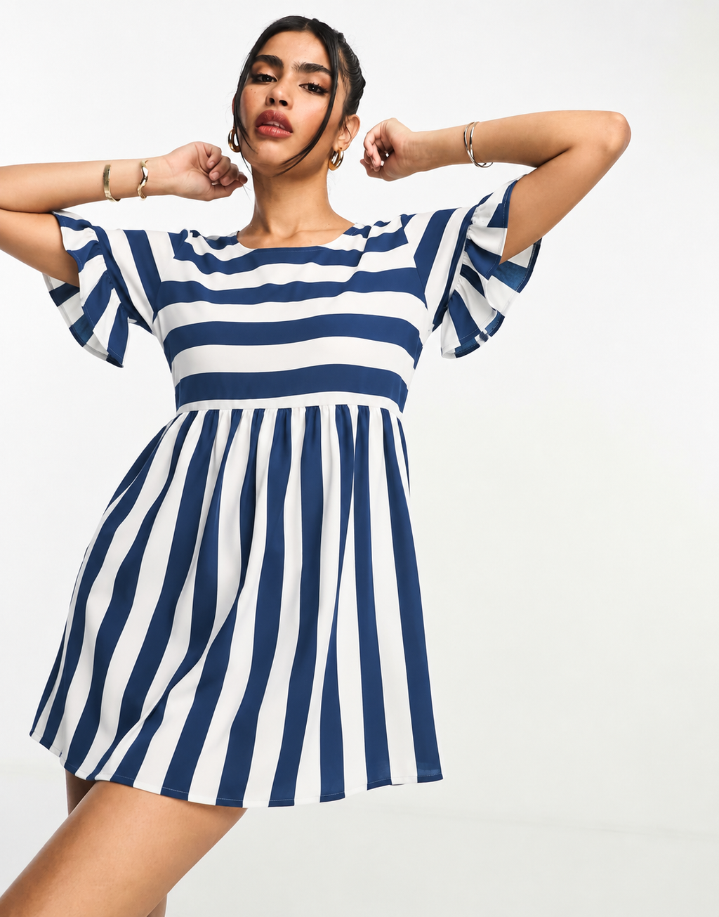 Striped Summer Smock Mini Dress