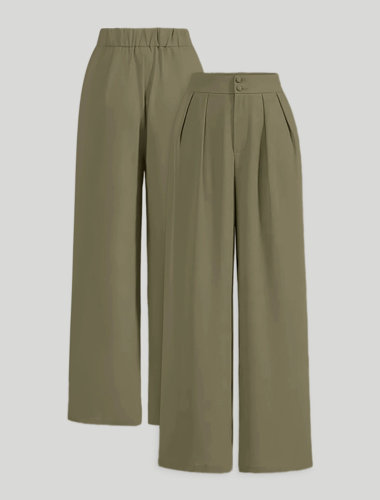 High Waist Wide Leg Pleated Pants for Women