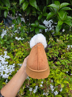 Women’s Black Fur Slip-On Winter Shoes – Warm Platform Casual Slippers