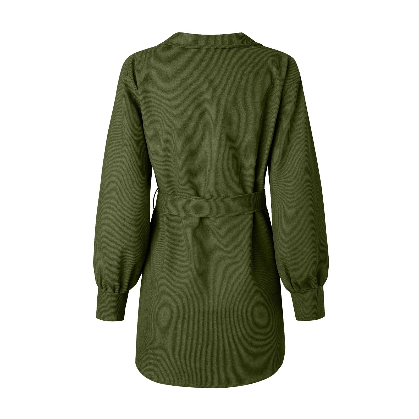 Corduroy Button-Down Belted Shirt Dress