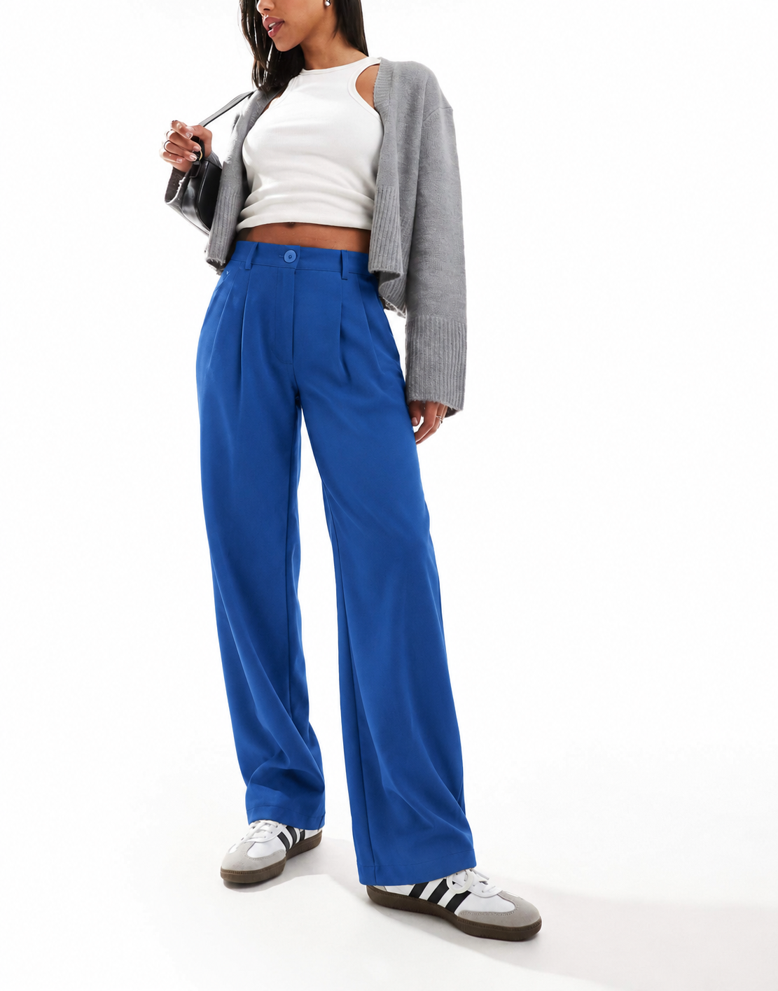 Pleated High-Waist Wide-Leg Pants