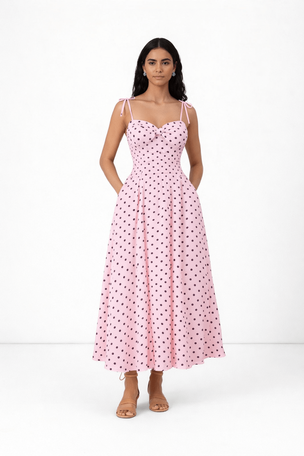 Polka Dot Vintage Tie-Strap Dress