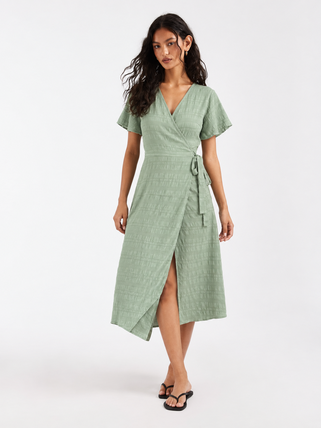 Serena Side-Knot Wrap Dress