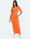 Bodycon Ruched Skirt Two Piece Set