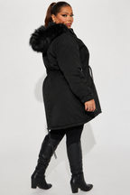 Women’s Winter Parka Jacket with Faux Fur Hood