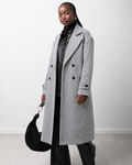 Elegant Textured Longline Winter Coat