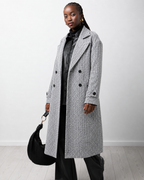 Elegant Textured Longline Winter Coat