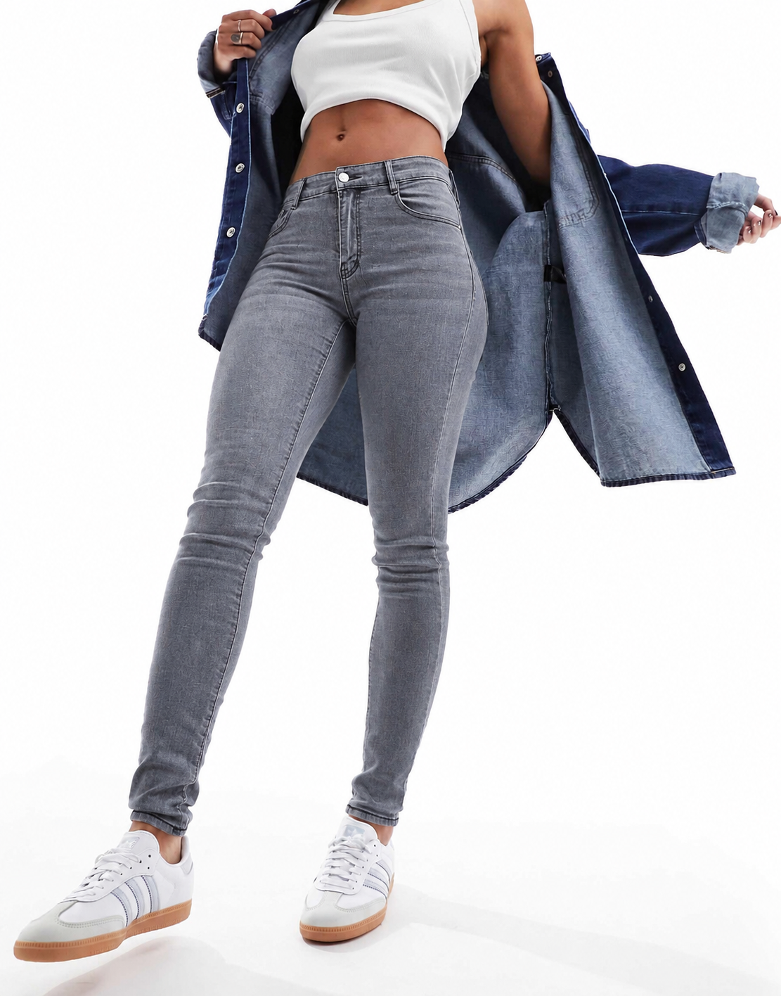 Washed Grey Skinny Jeans – DYQ-398