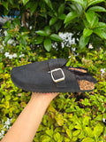 Women’s Buckle Fur Lined Slippers – Cozy Winter Slip-On Clogs