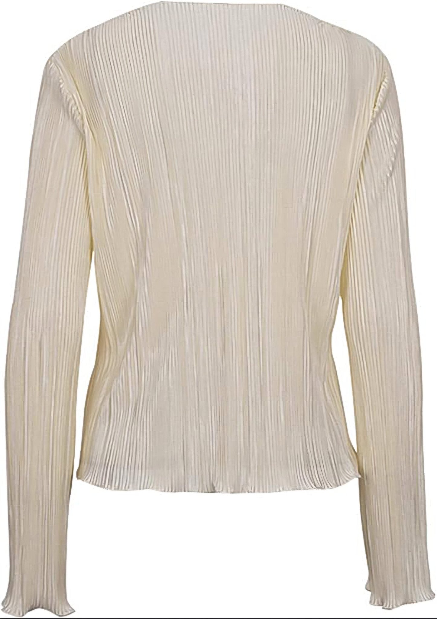 Casual Loose Long Sleeve Pleated Blouse – Lace-Up Front & Flare Sleeves