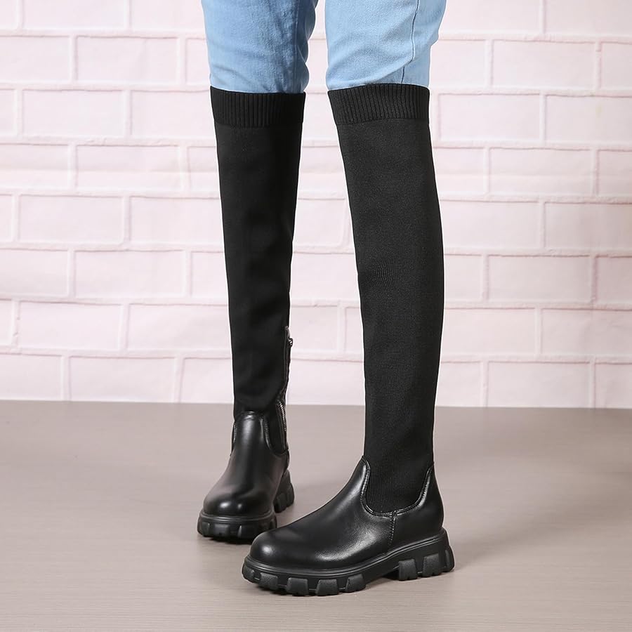 Flex Knit Platform Boots