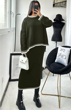 Premium Knit Two-Piece Maxi Skirt Set for Women