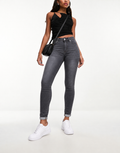 City Fit Button-Front Skinny Jeans K2048
