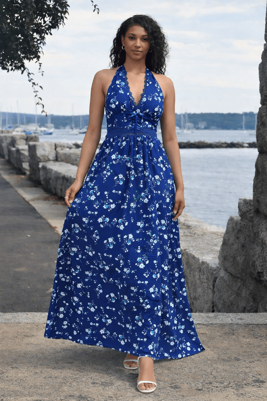 Floral Halter Maxi Dress