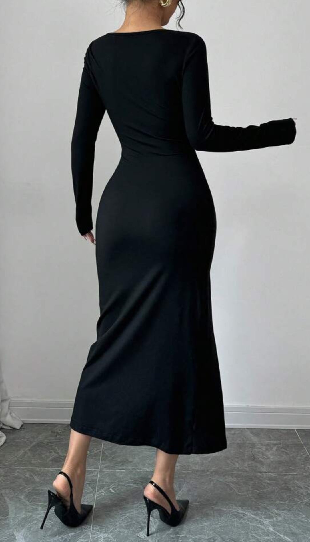 Asymmetric Bow Detail Bodycon Midi Dress