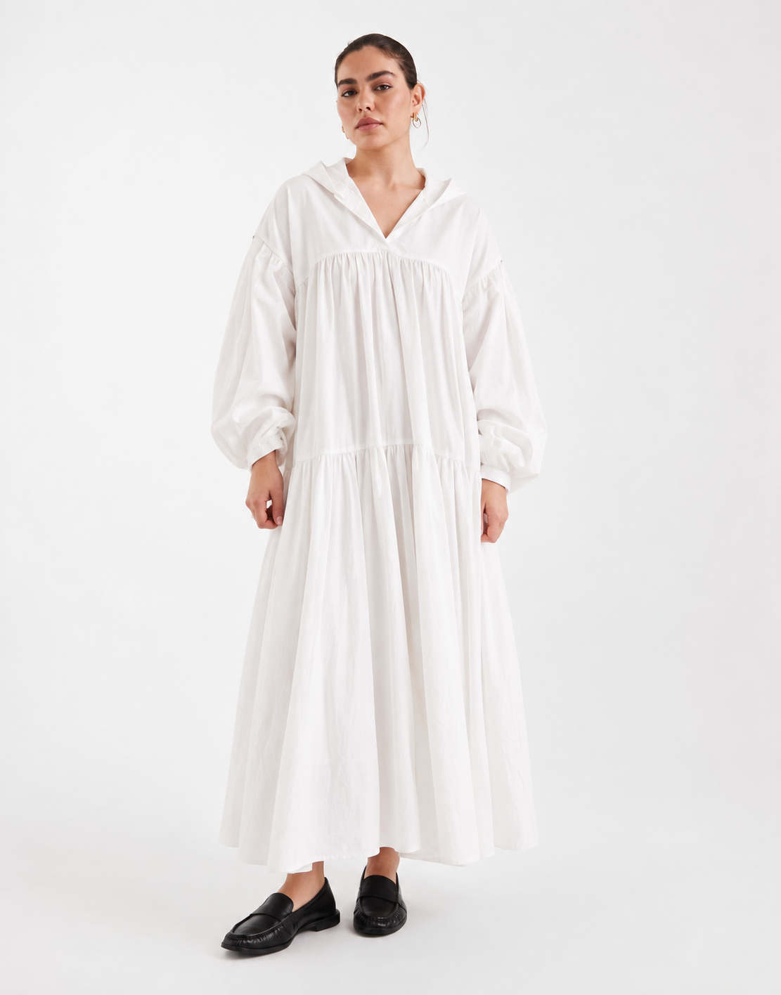 Boho Hooded Maxi Dress With Sleeves