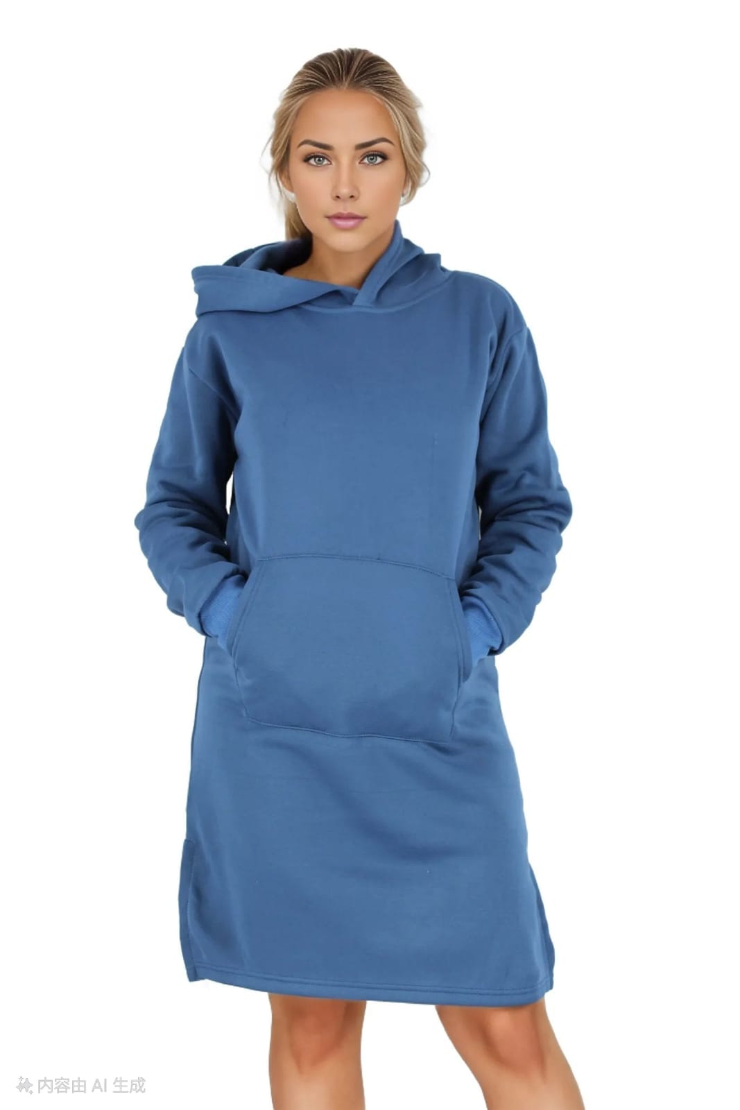 Jersey Hoodie Knee Length Dress