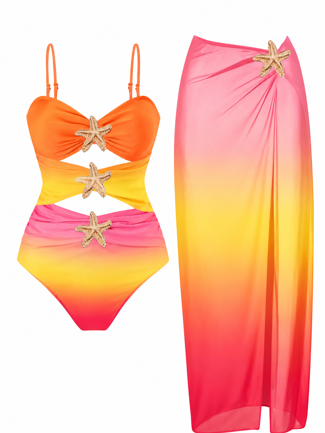 Tropical Starfish Detail Swimsuit Set
