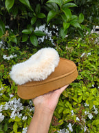 Women’s Faux Fur Platform Slippers – Cozy Winter Slip-On Shoes