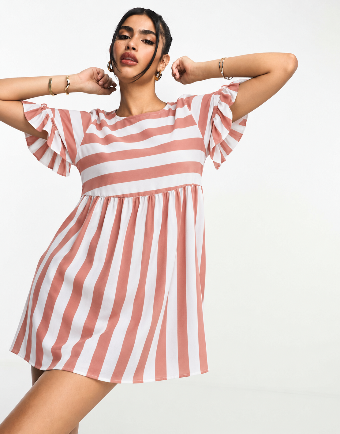 Striped Summer Smock Mini Dress