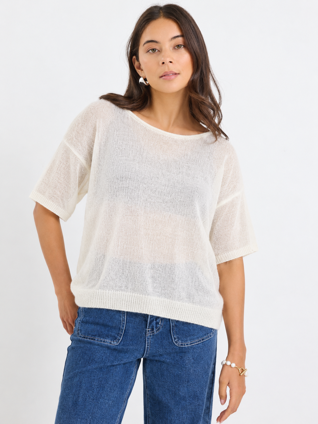 Airy Sheer Relaxed-Fit Top