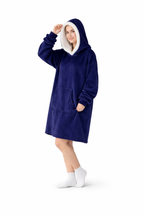 Cozy Hooded Thick Fleece Sweatshirt Dress