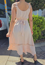 Floral Strap Belted Maxi Dress