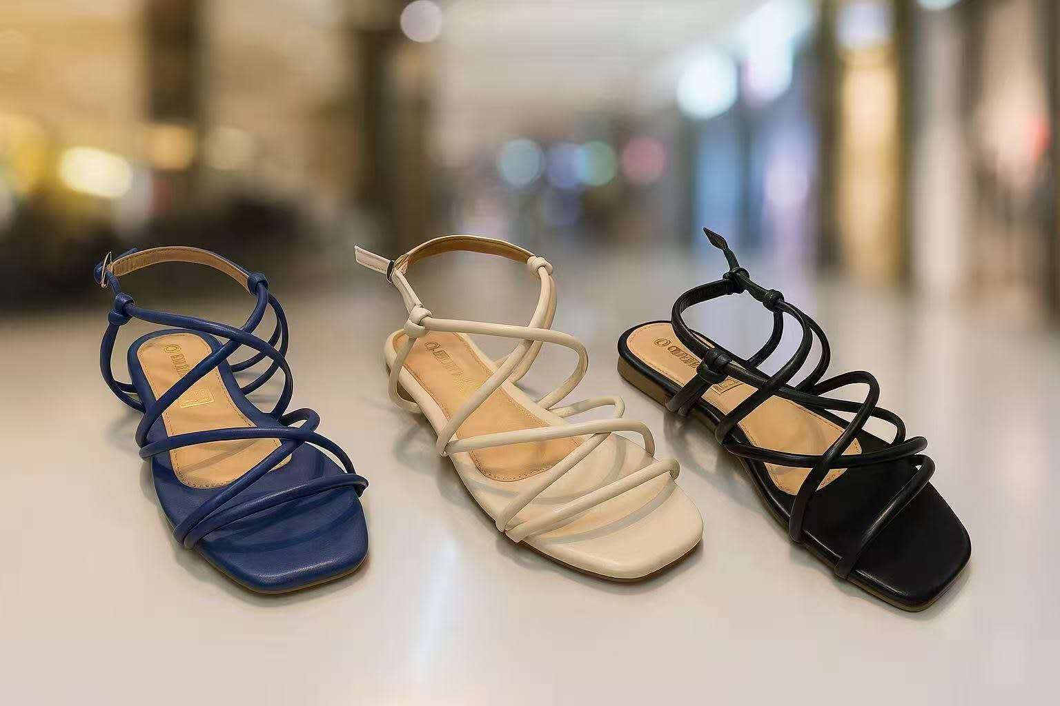 Multi-Strap Elegant Flat Sandals