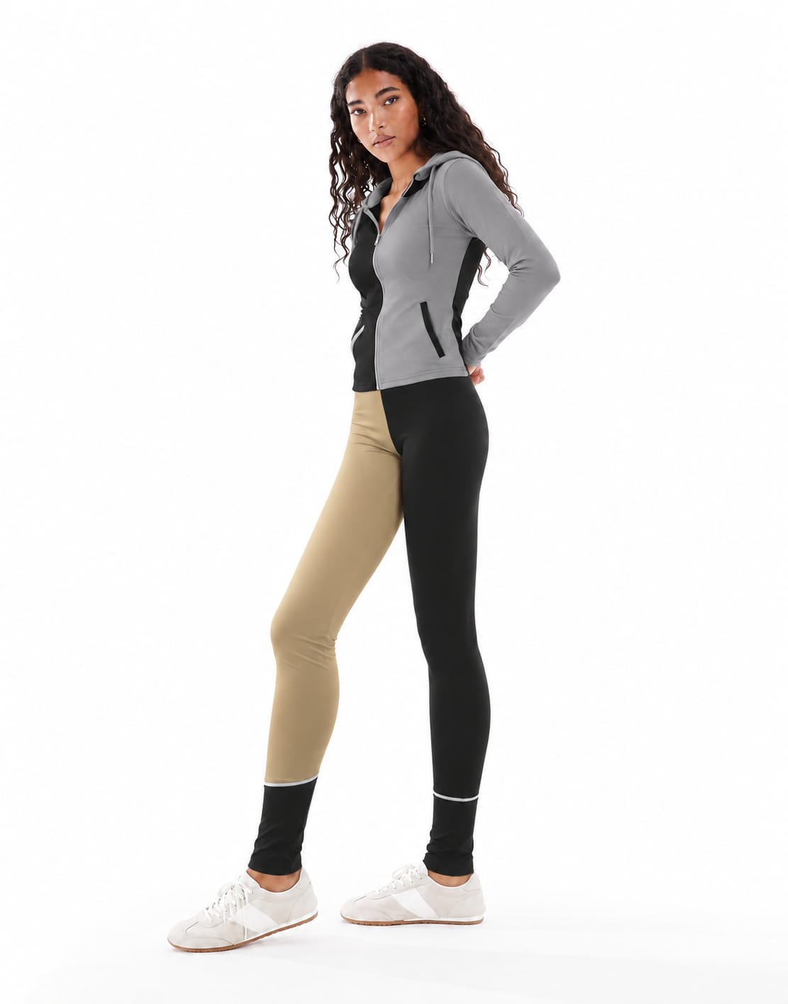 Casual Zipper Hoodie And Leggings Set