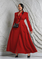 Elegant Double-Breasted Maxi Coat Dress for Women