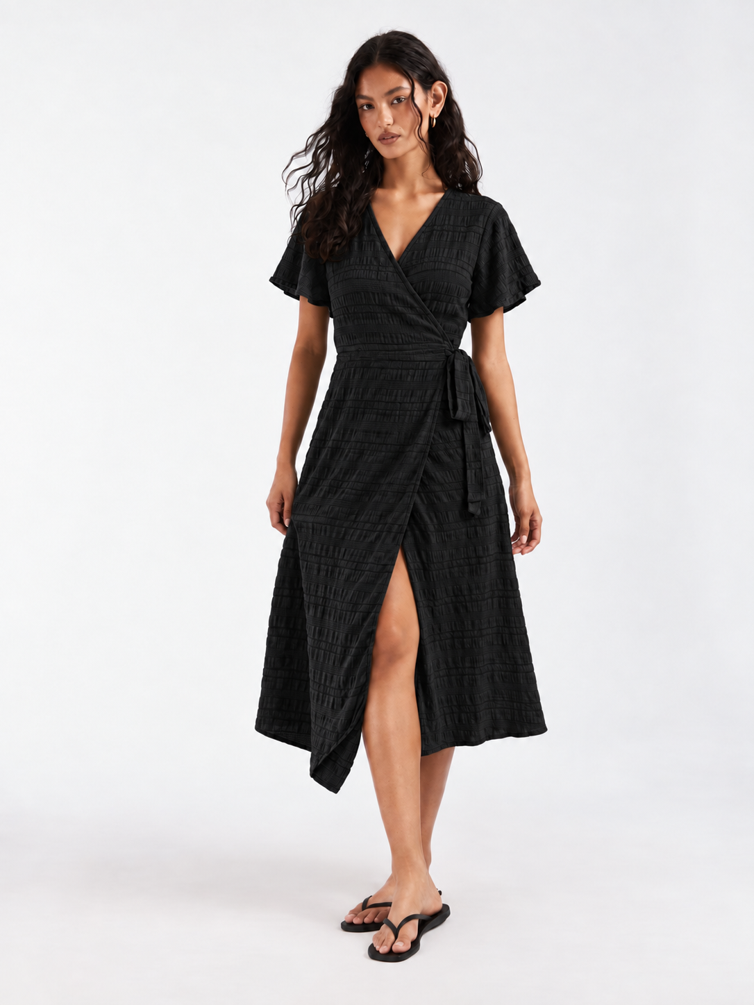 Serena Side-Knot Wrap Dress