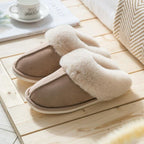 Faux Fur Trim Slippers – Ultra Soft Cozy Slip-On Shoes