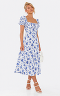 Ditsy Floral Slit Midi Dress