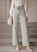 High Waist Wide Leg Pants with Belt