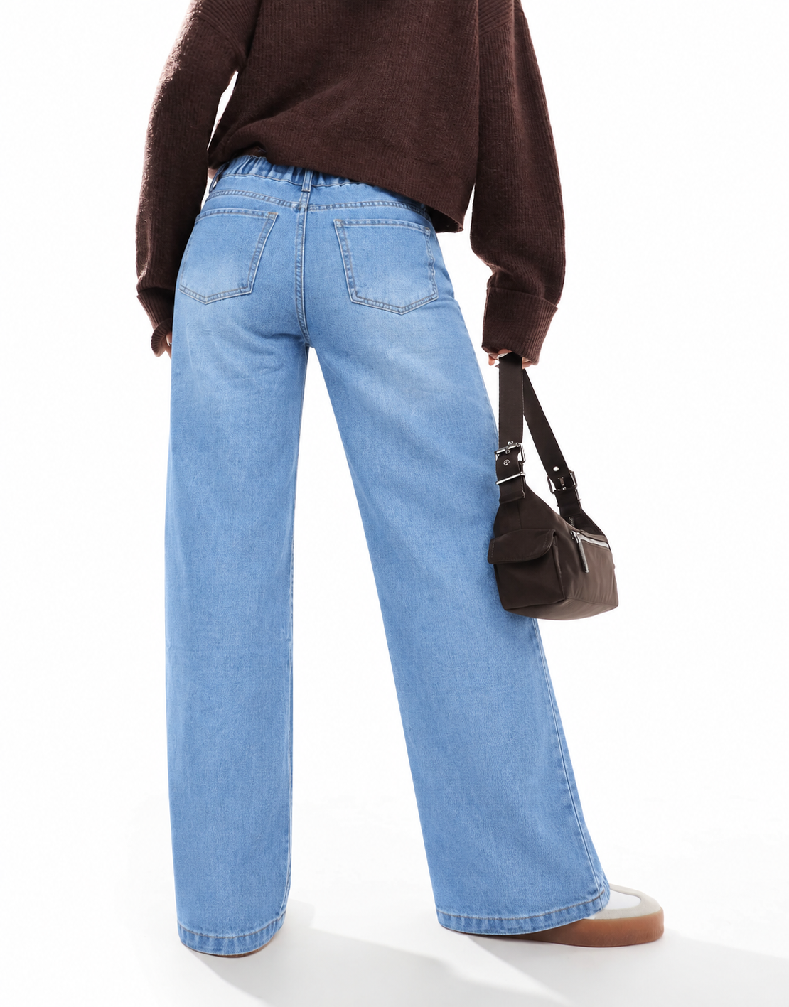 Ruffle-Waist Straight-Leg Jeans DYQ 371