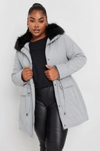 Women’s Winter Parka Jacket with Faux Fur Hood