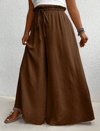 Wide Leg Curve Drawstring Pants