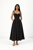Polka Dot Vintage Tie-Strap Dress