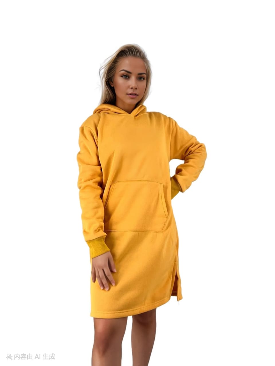 Jersey Hoodie Knee Length Dress