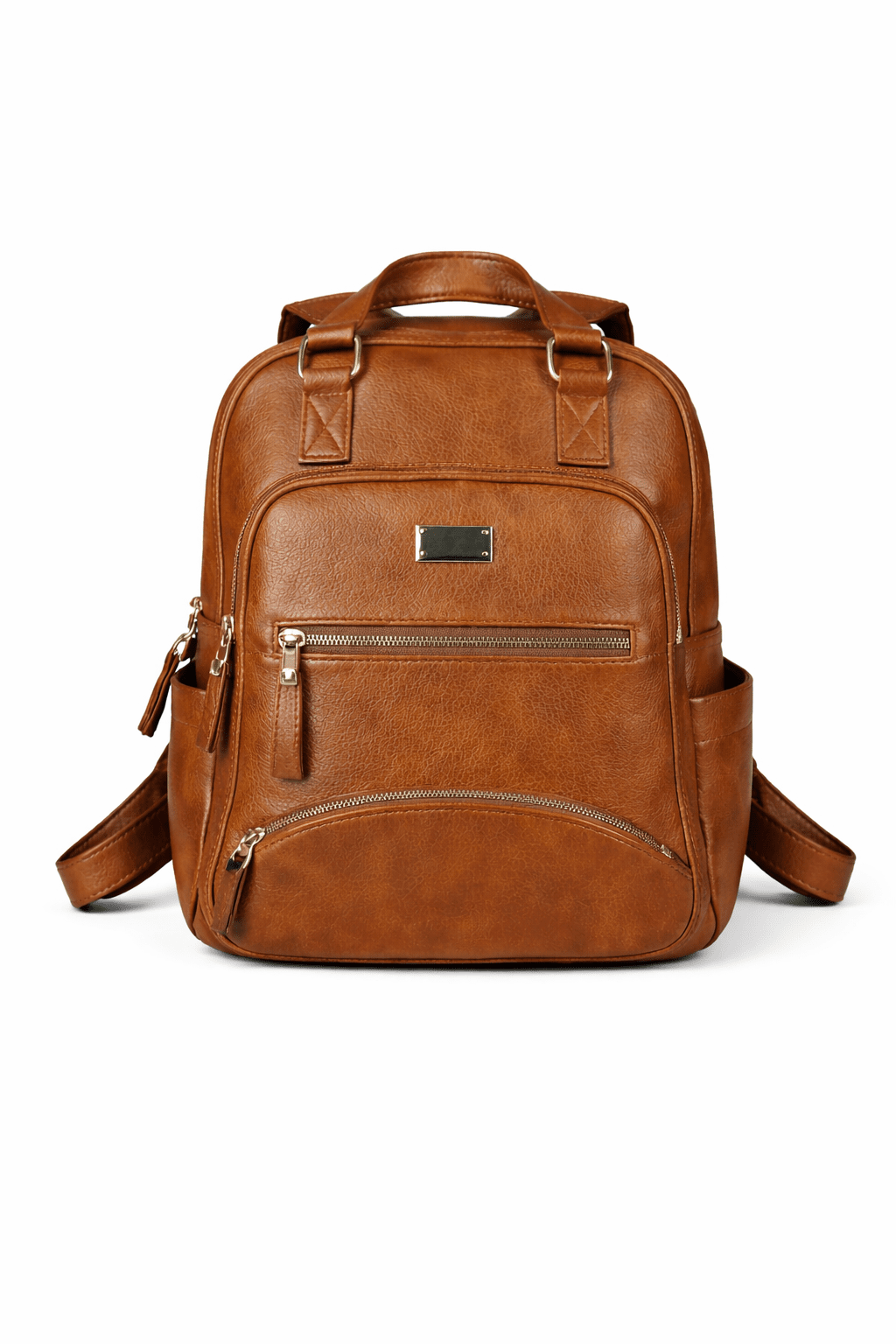 Multi-Pocket PU Leather Everyday Backpack 6082