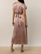 Silky Satin Wrap Dress - Elegant & Flowy