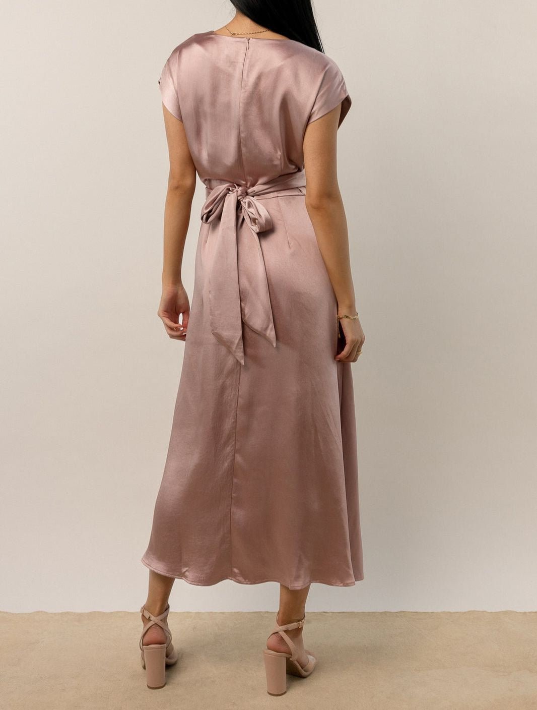 Silky Satin Wrap Dress - Elegant & Flowy