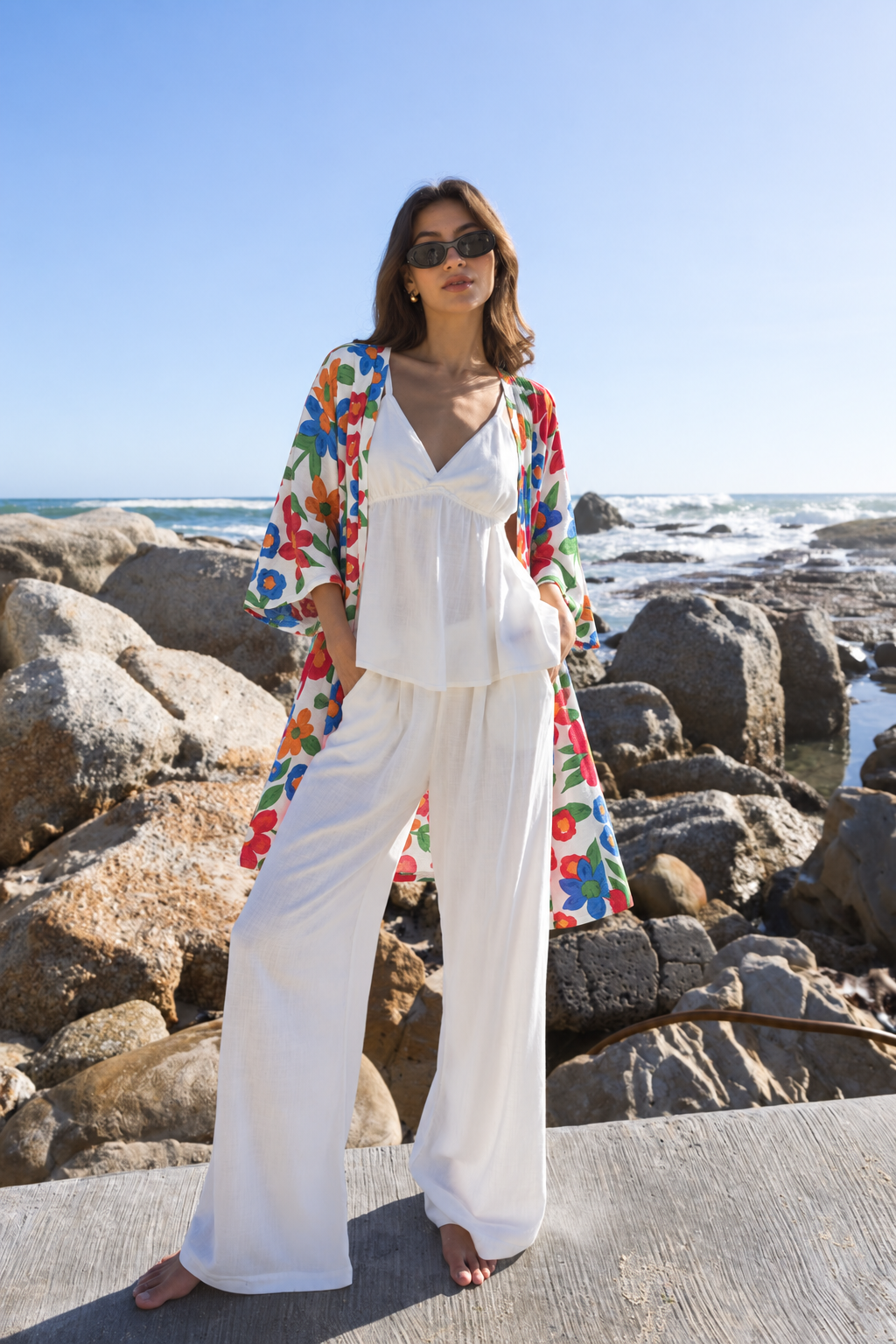 Floral Mid-Length Kimono