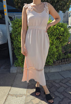 Floral Strap Belted Maxi Dress