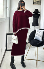 Premium Knit Two-Piece Maxi Skirt Set for Women