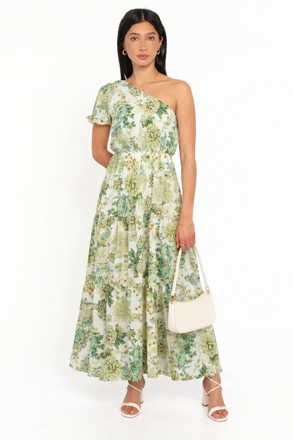 One Shoulder Maxi Floral Dress