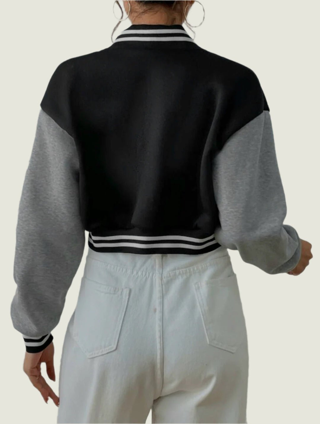 Cropped Baseball Alphabet Jacket