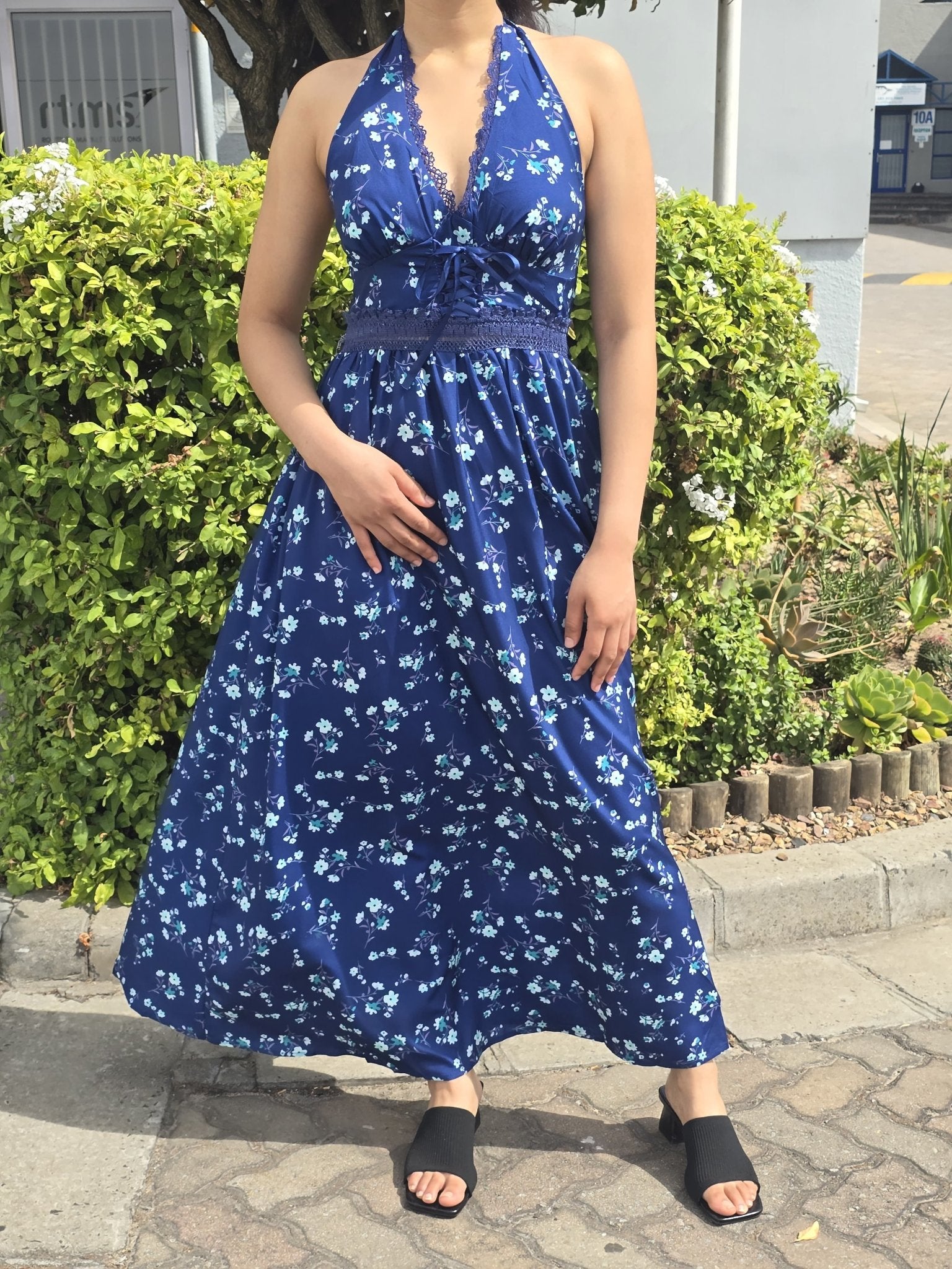 Floral Halter Maxi Dress