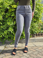 Dark Grey Washed Out Skinny Denim Jeans - DYQ-398