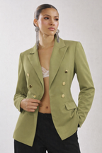 Double Breasted Blazer – Tailored Fit Gold Button Jacket